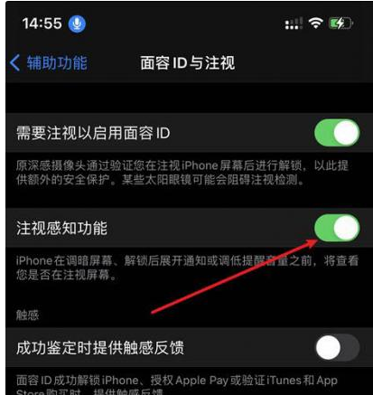 江达苹果14维修网点分享iPhone14注视感知功能有什么用 